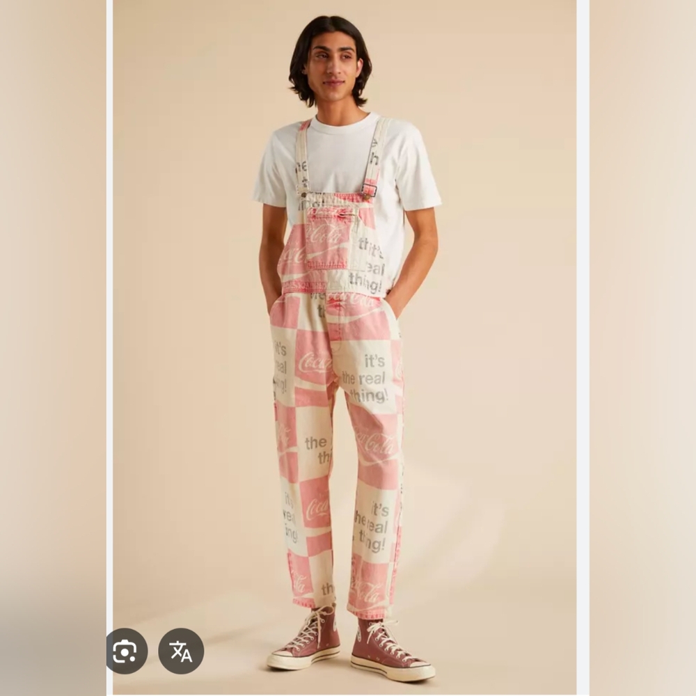 Rolla's X Coca Cola/Printed Checkerboard Overalls Sz S